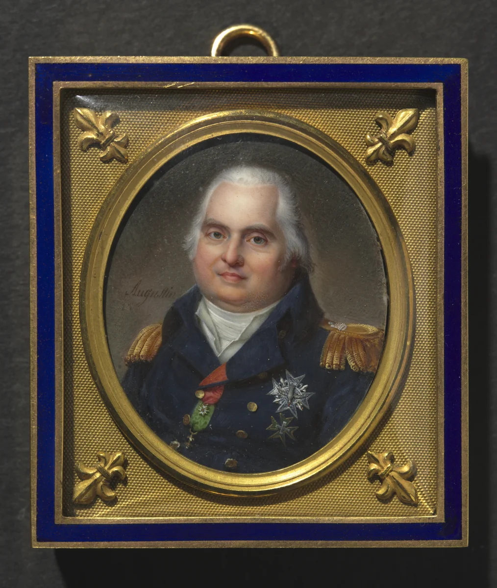 Portrait of Louis XVIII by Jean-Baptiste Jacques Augustin, painting, 1817-1827