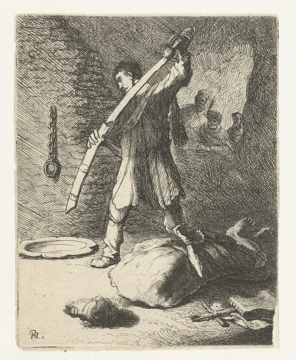 The beheading of St John the Baptist by Rembrandt van Rijn, print, 1631