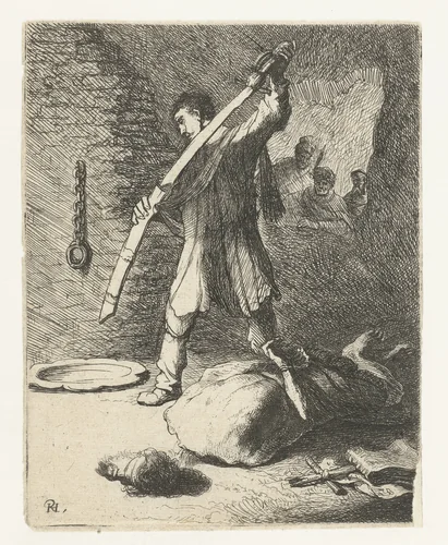 The beheading of St John the Baptist by Rembrandt van Rijn, print, 1631