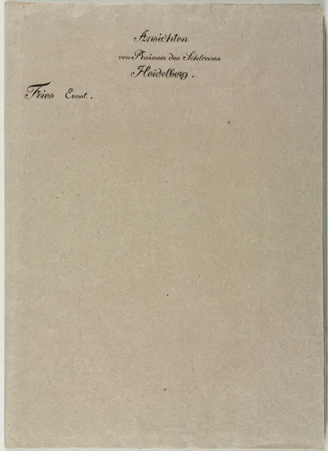 Six Views of Heidelberg Castle: Wrapper by Ernst Fries, print, 1820