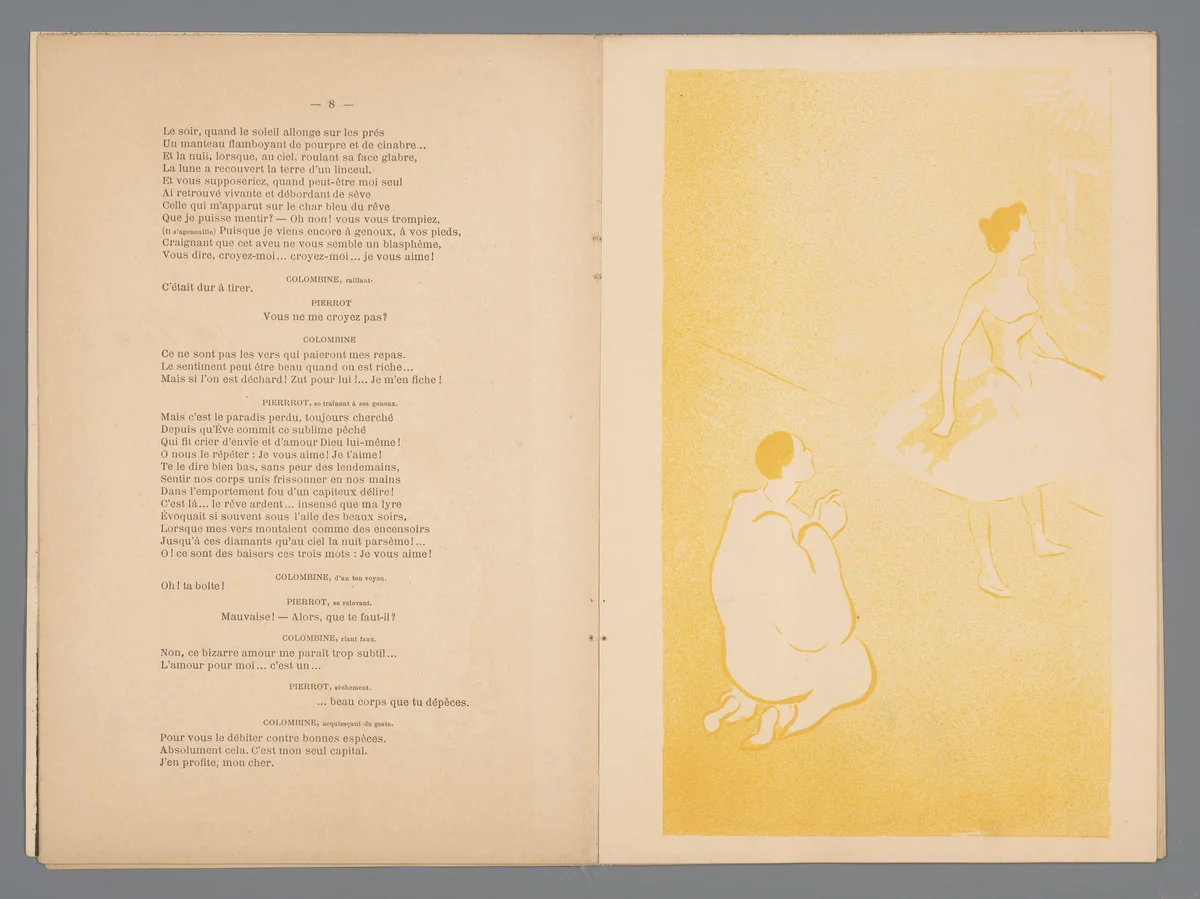 Man in aanbidding voor zijn geliefde ballerina by Henri Gabriel Ibels, book, 1892