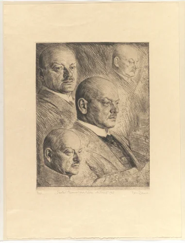 Portrait of Streseman From Life by Karl Bauer, print, 1928