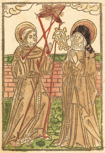 Saint Francis and Saint Clara by German 15th Century, print, 1480