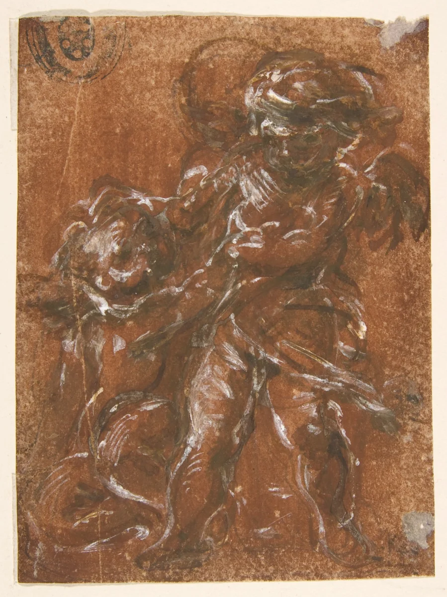 Putti by Pietro Tacca, drawing, 1577-1640