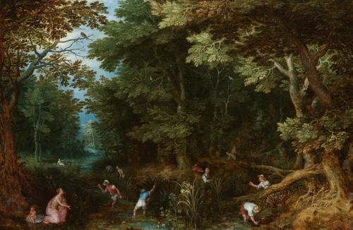 Latona and the Lycian Peasants by Jan Brueghel, painting, 1605