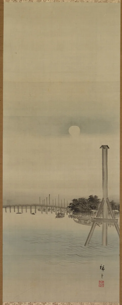 Night Scene on the Sumida River by Utagawa Hiroshige (歌川広重), painting, 1800-1899