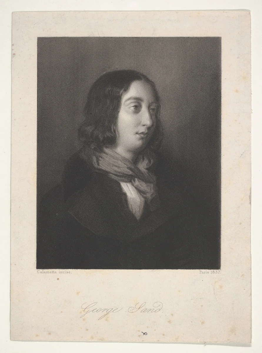 Portrait of George Sand by Luigi Calamatta, print, 1837