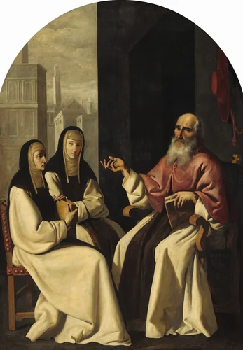 Saint Jerome with Saint Paula and Saint Eustochium by Francisco de Zurbarán, painting, 1640-1650