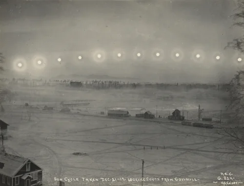 Sun Cycle Taken Dec 21-17. Looking South from Gov. Hill by H.G. Kaiser, photograph, 1917