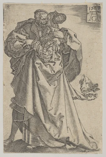 Dancing Couple, from "The Large Wedding Dancers" by Heinrich Aldegrever, print, 1538