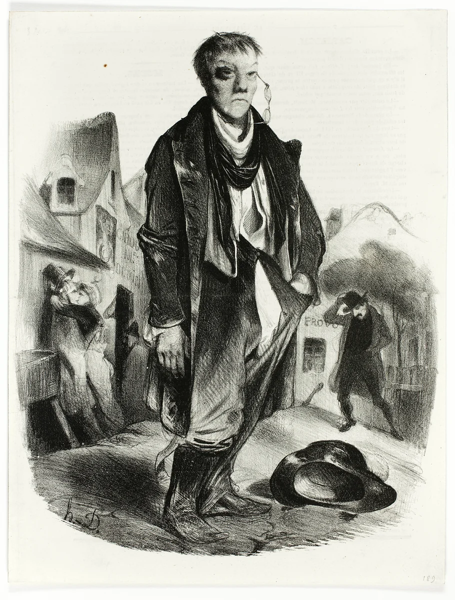 The Drunkard by Honoré Daumier, print, 1834