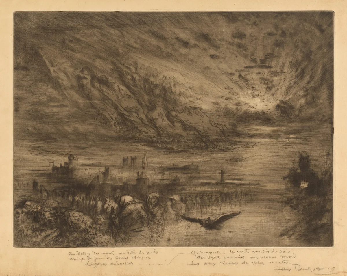 Les Esprits des Villes Mortes (Spirits from the Cities of the Dead) by Félix-Hilaire Buhot, print, 1885