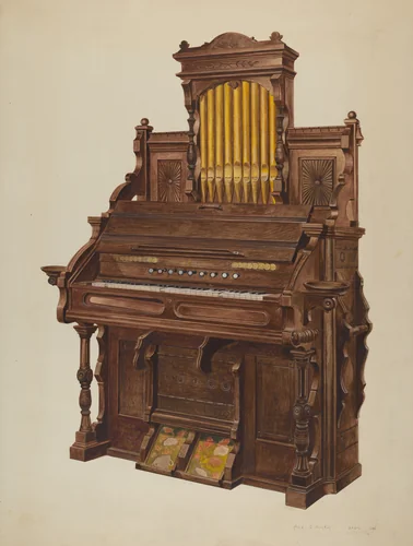 Church Organ by Amos C. Brinton, index of american design, 1939