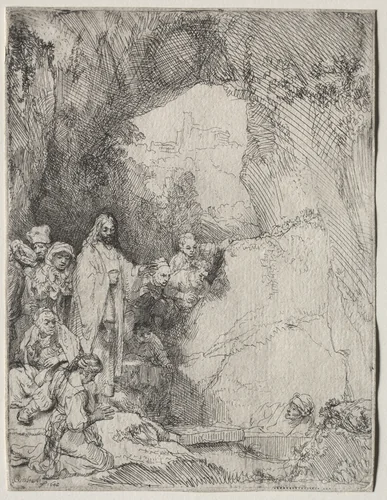 The Raising of Lazarus: Small Plate by Rembrandt van Rijn, print, 1642