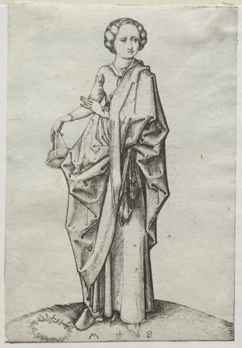 The Fourth of the Foolish Virgins by Martin Schongauer, print, 1464-1484