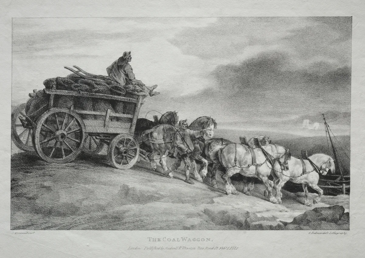 The Coal Wagon by Théodore Géricault, print, 1821