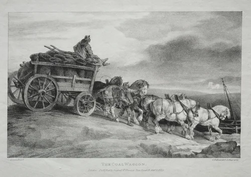 The Coal Wagon by Théodore Géricault, print, 1821