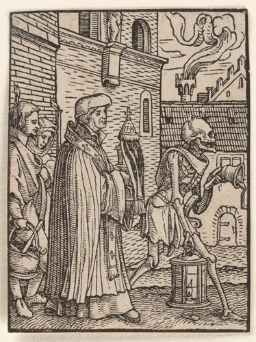 The Priest, from "The Dance of Death" by Hans Holbein the Younger, print, 1521-1538