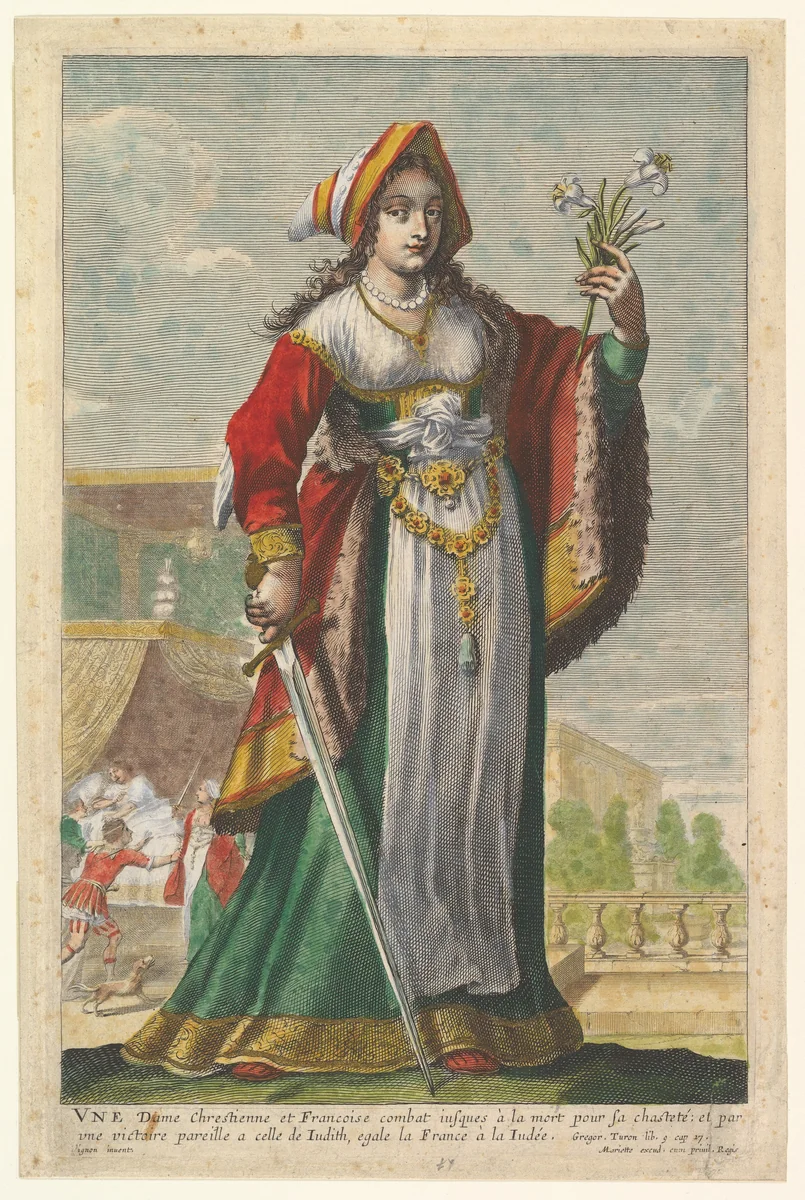 French Judith, from Pierre Le Moyne's "La Gallerie des femmes fortes" by Abraham Bosse, print, 1647