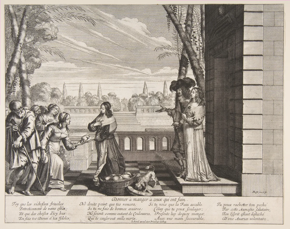 Feeding the Hungry by Abraham Bosse, print, 1635