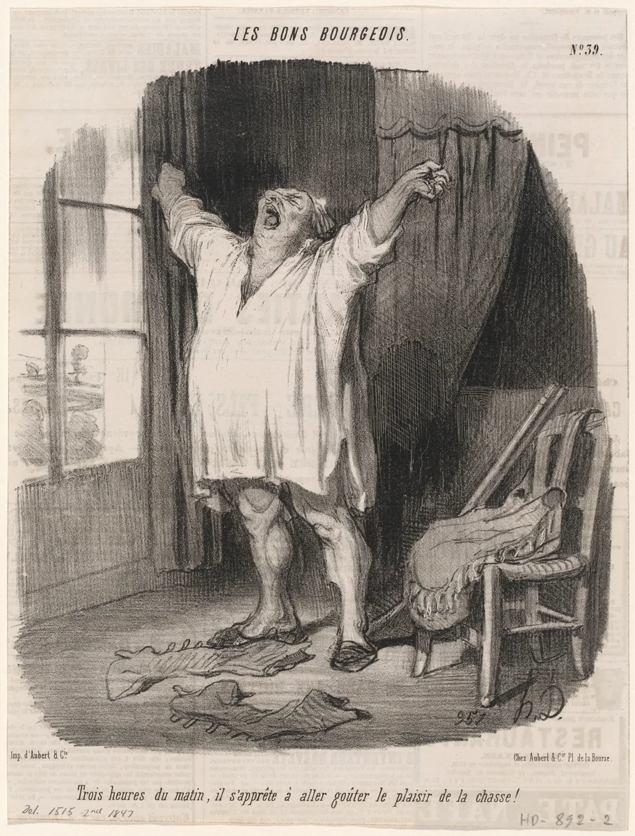 Trois heures du matin... by Honoré Daumier, print, 1847