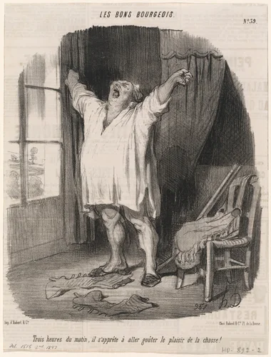 Trois heures du matin... by Honoré Daumier, print, 1847