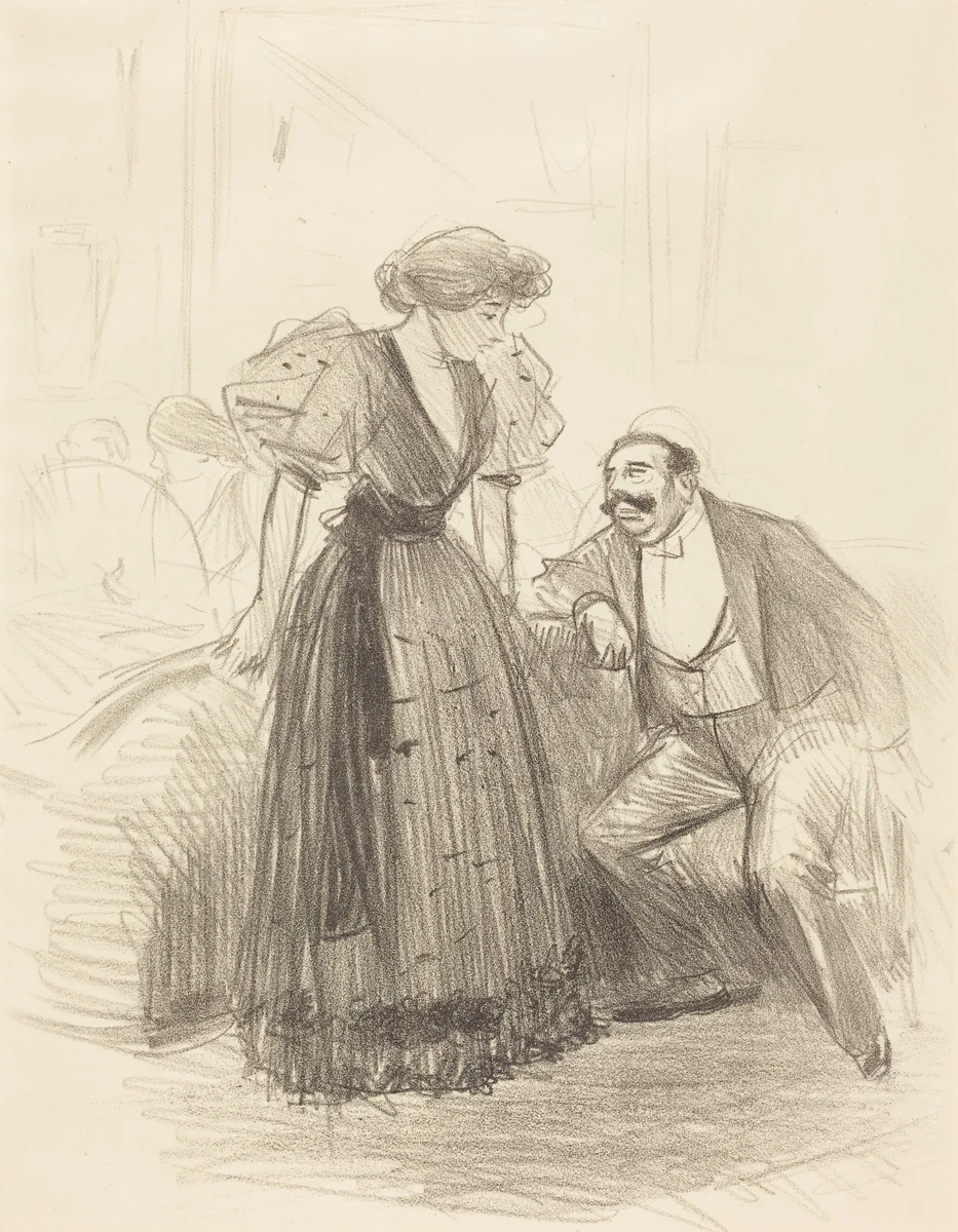 En soirée (At an Evening Party) by Jean-Louis Forain, print, 1896