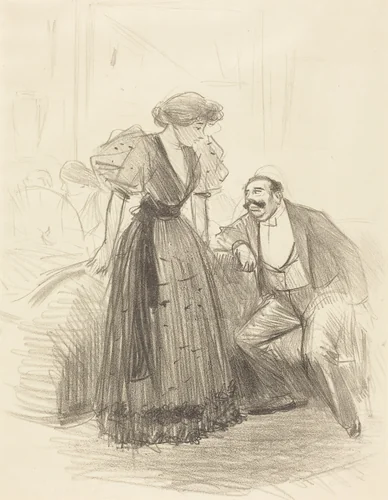 En soirée (At an Evening Party) by Jean-Louis Forain, print, 1896