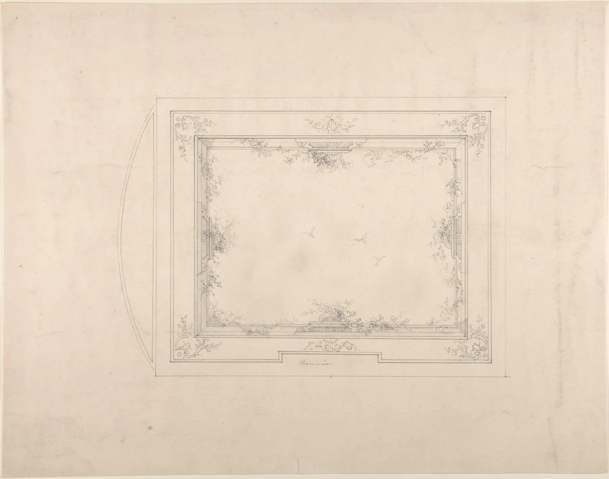 Designs for Ceiling by Charles Monblond, drawing, 1800-1899
