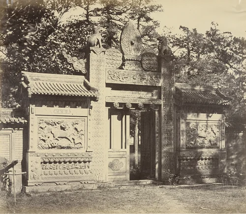Exterior of the Tomb at the Depot Near Pekin, October 1860 by Felice Beato, photograph, 1860