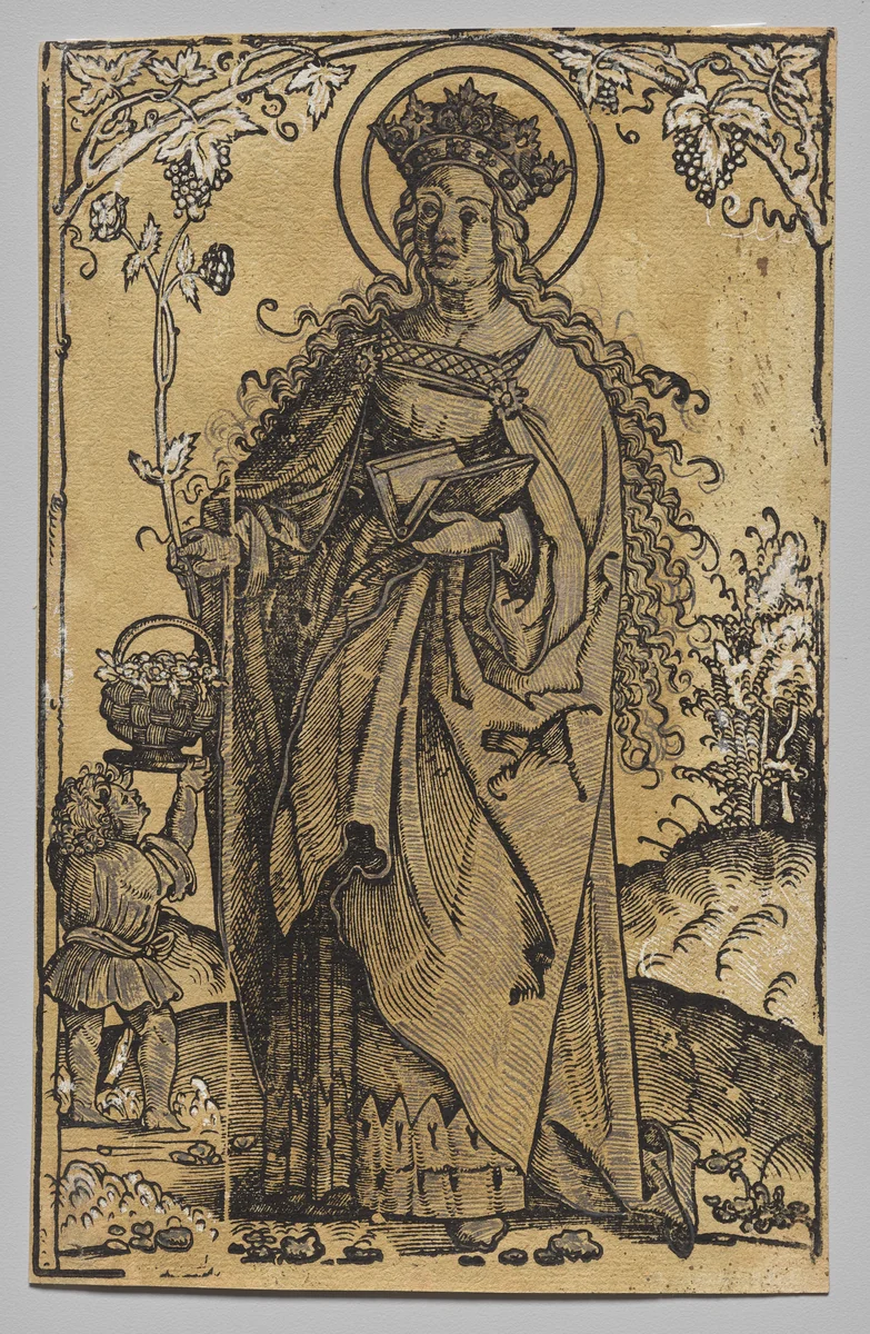 Saint Dorothy by Hans Springinklee, print, 1514-1525