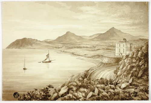 Val of Shanganagh, Dún Laoghaire, with Boats by Elizabeth Murray, drawing, 1843