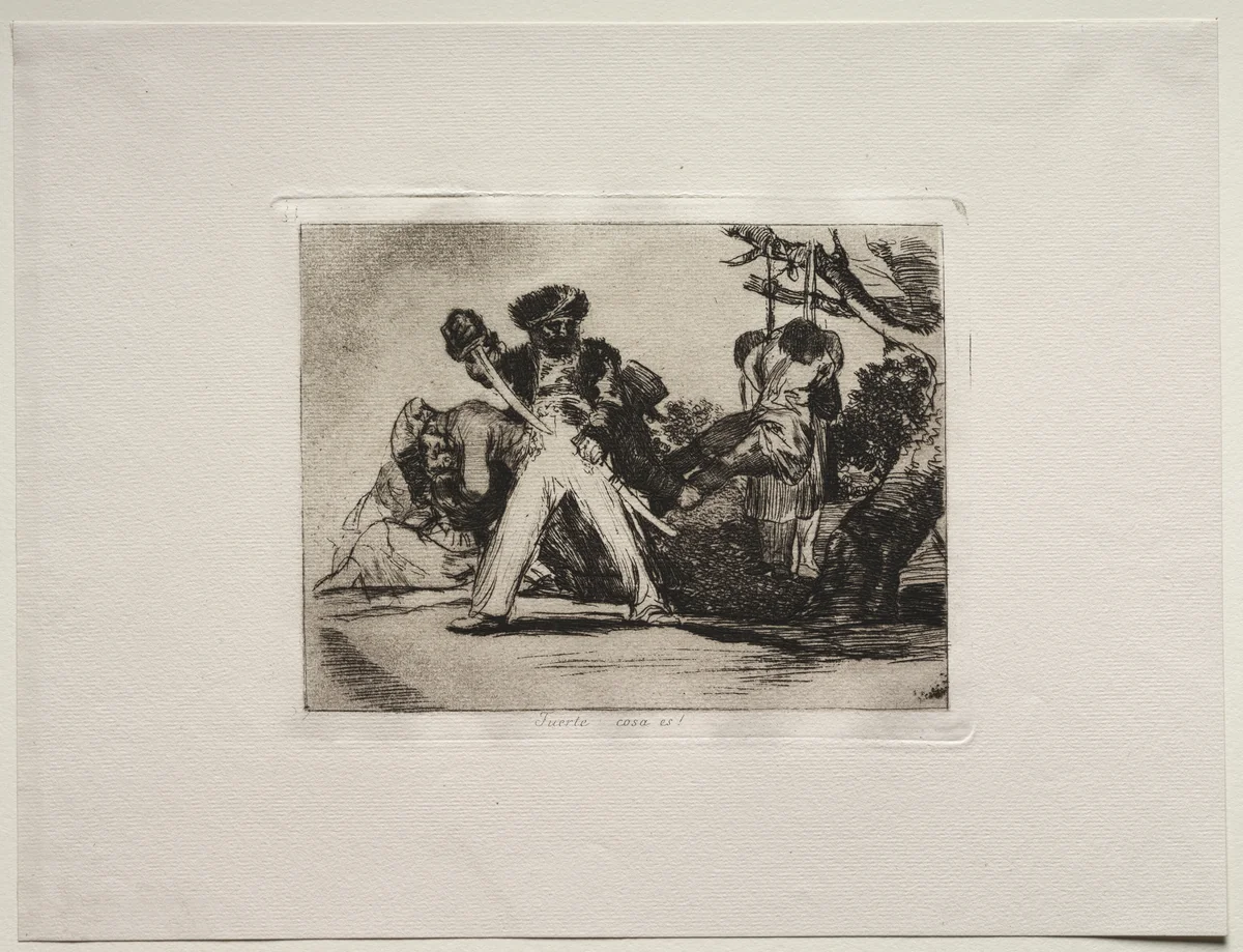 The Horrors of War: That's Tough! by Francisco de Goya, print, 1810-1820