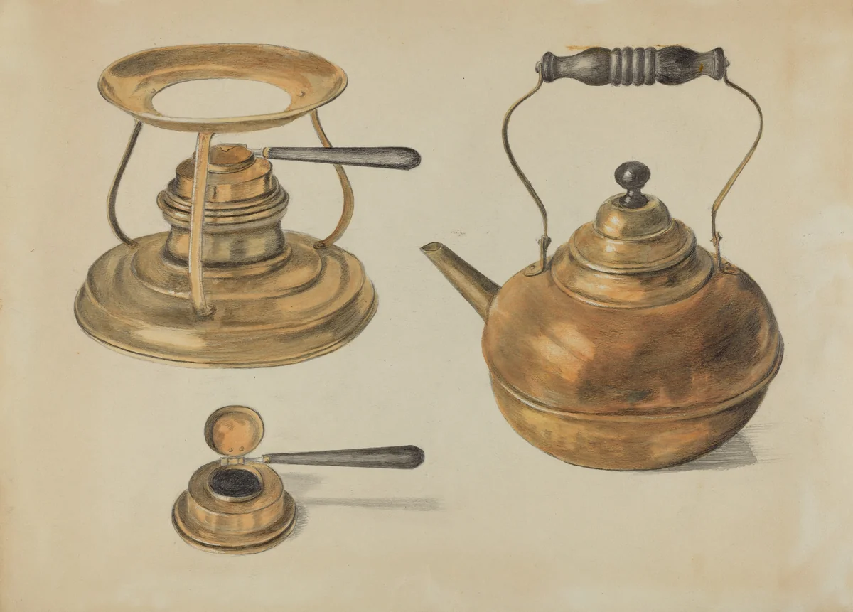 Burner and Kettle by Edith Magnette, index of american design, 1935-1942