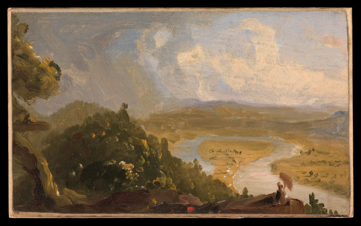 Sketch for View from Mount Holyoke, Northampton, Massachusetts, after a Thunderstorm (The Oxbow) by Thomas Cole, artwork, 1836
