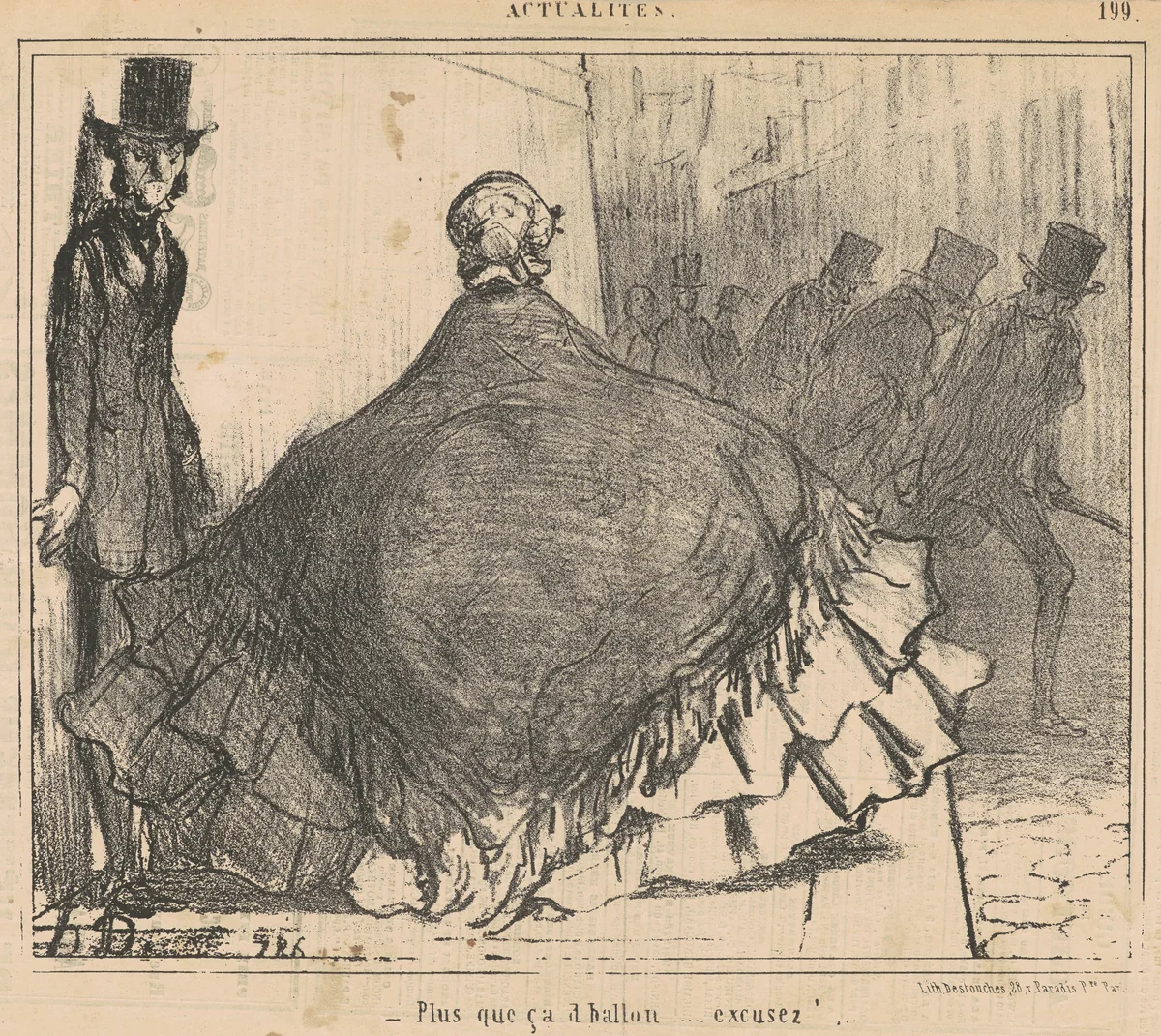 Plus que ca d'ballon ... Excusez! ... by Honoré Daumier, print, 1855