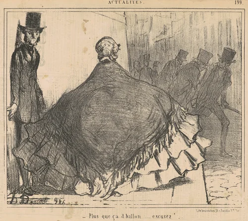 Plus que ca d'ballon ... Excusez! ... by Honoré Daumier, print, 1855