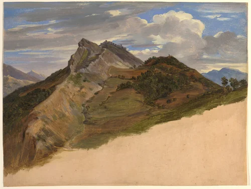 Civitella Seen from the North by Johann Joachim Faber, drawing, 1820-1825