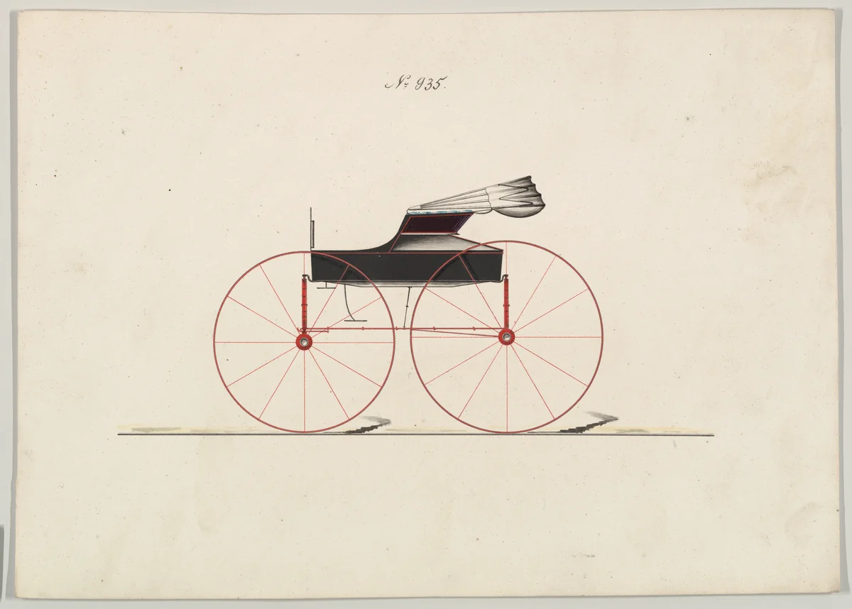 Design for Wagon, no. 935 by Brewster & Co., drawing, 1850-1870
