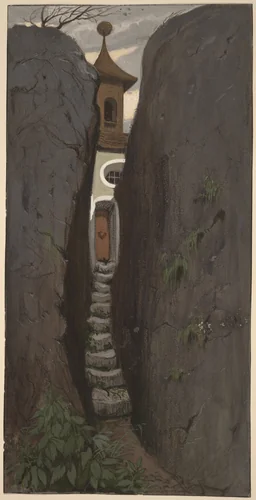 Vitré by Elihu Vedder, drawing, 1877