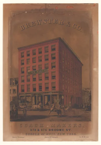 Brewster & Co. Coach Makers, 372 & 374 Broome St. by Charles Parsons, print, 1855-1865