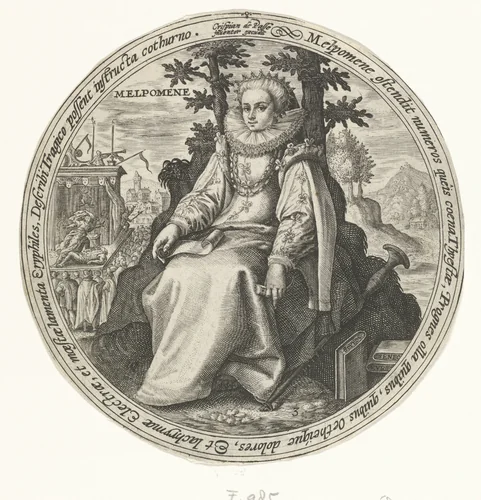 Melpomene by Crispijn van de Passe, print, 1589-1611