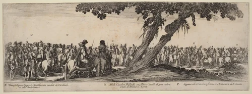 Spanish Gentlemen, Polish and French Horsemen by Stefano della Bella, print, 1633