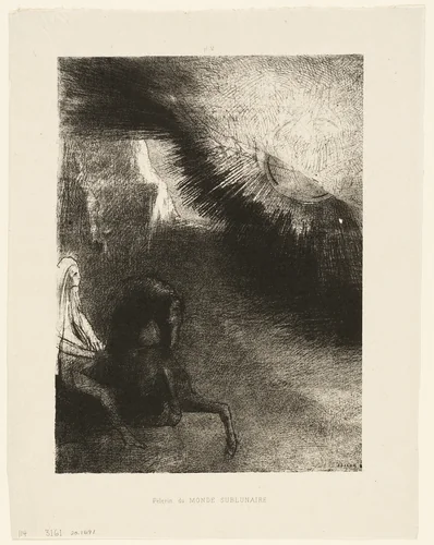 Pilgrim of the Sublunary World, plate 5 of 6 by Odilon Redon, print, 1891