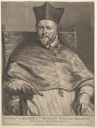 Bishop Jan van Malderus (Malderen) by Wenceslaus Hollar, print, 1645
