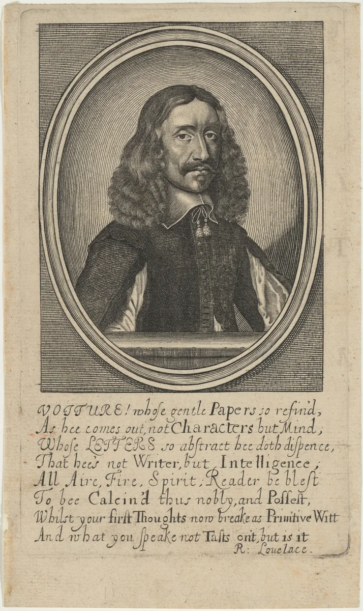 Vincent Voiture by William Faithorne, print, 1670