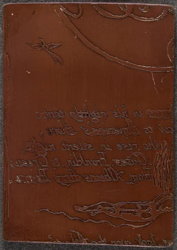 Fragment of cancelled plate for "A Prophecy" [recto] by William Blake, technical material, 1793