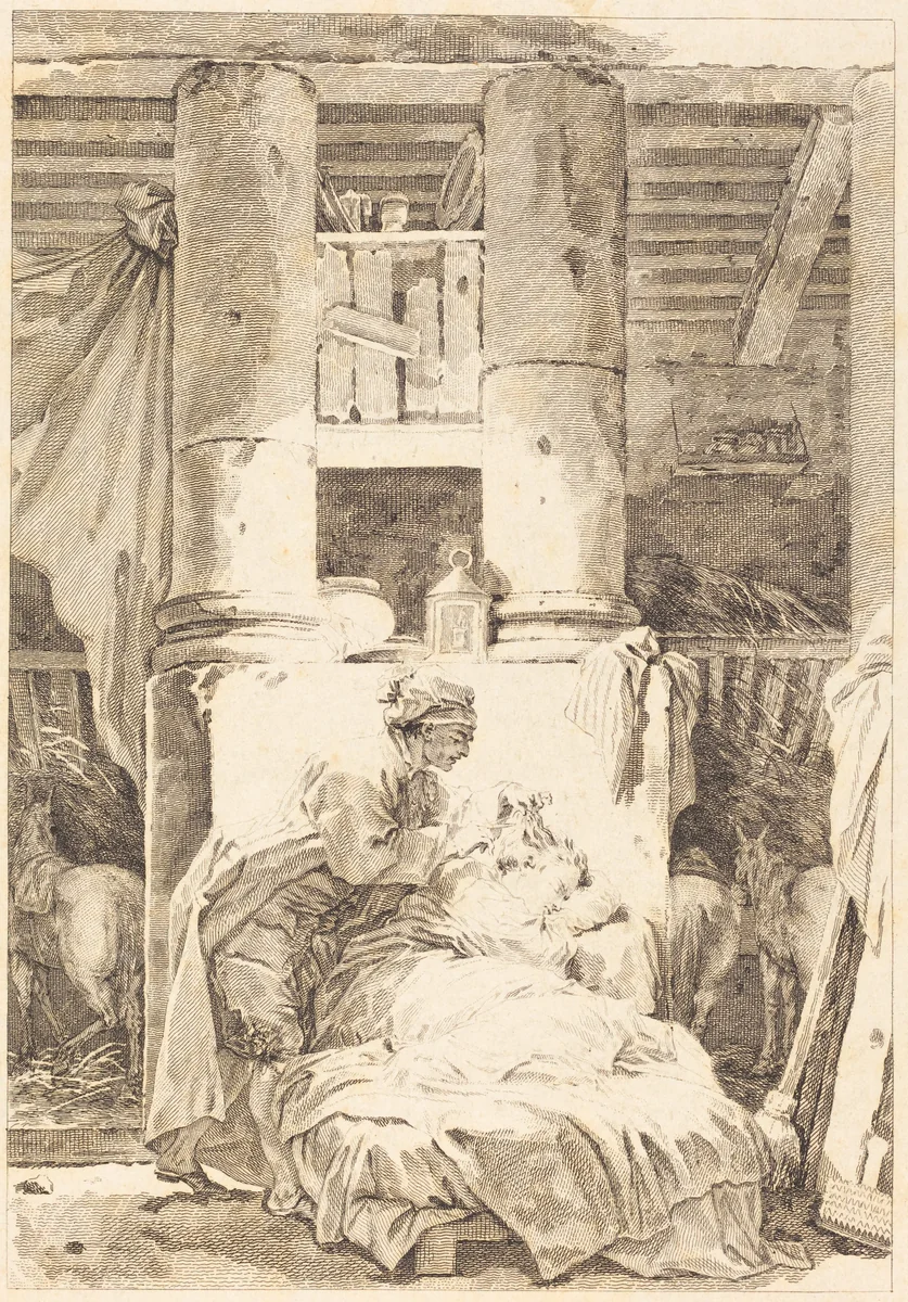 Le muletier by Jean Honoré Fragonard, print, 1700-1799