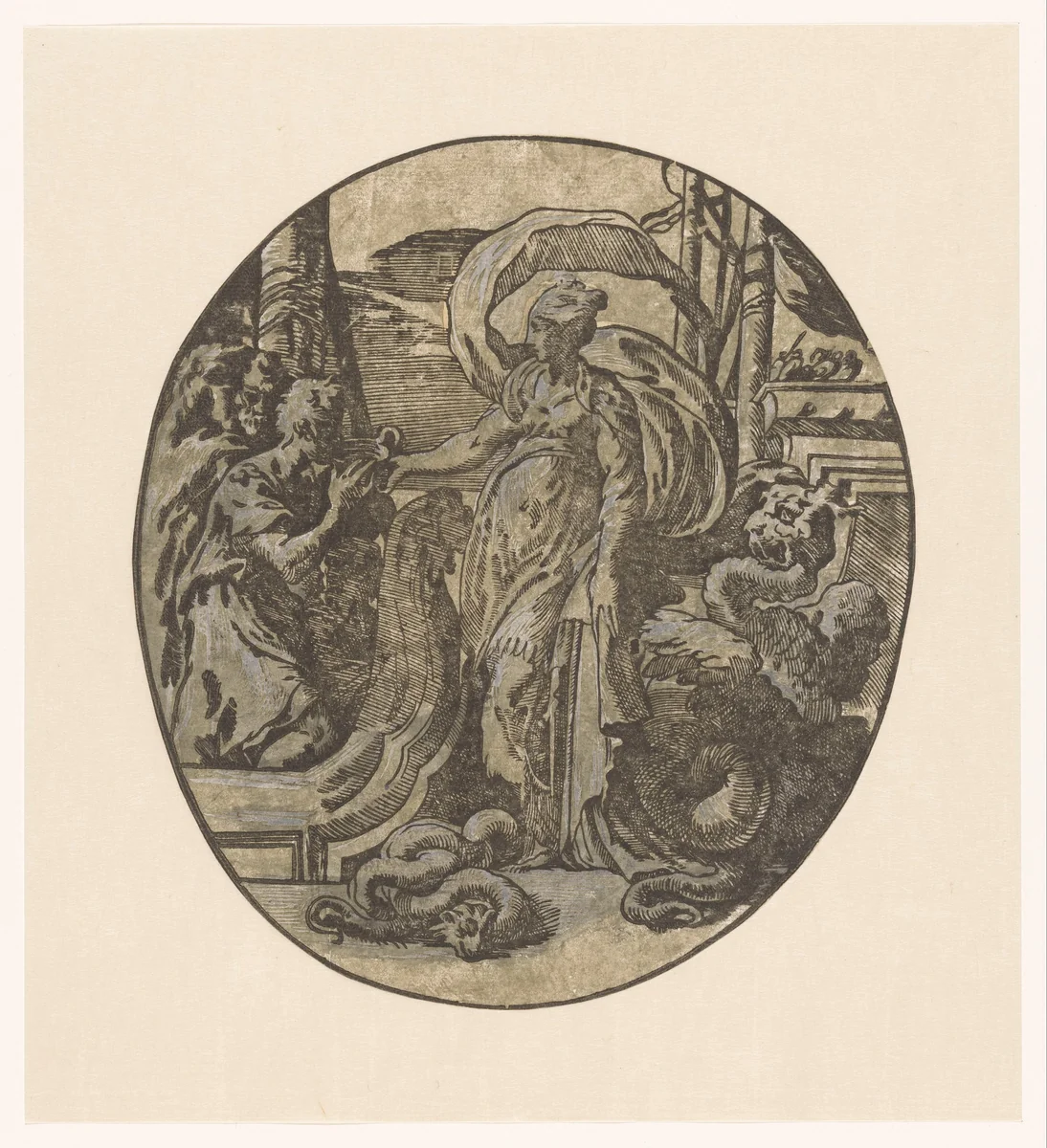 Odysseus op het eiland van Circe by Unknown, print, 1537-1550