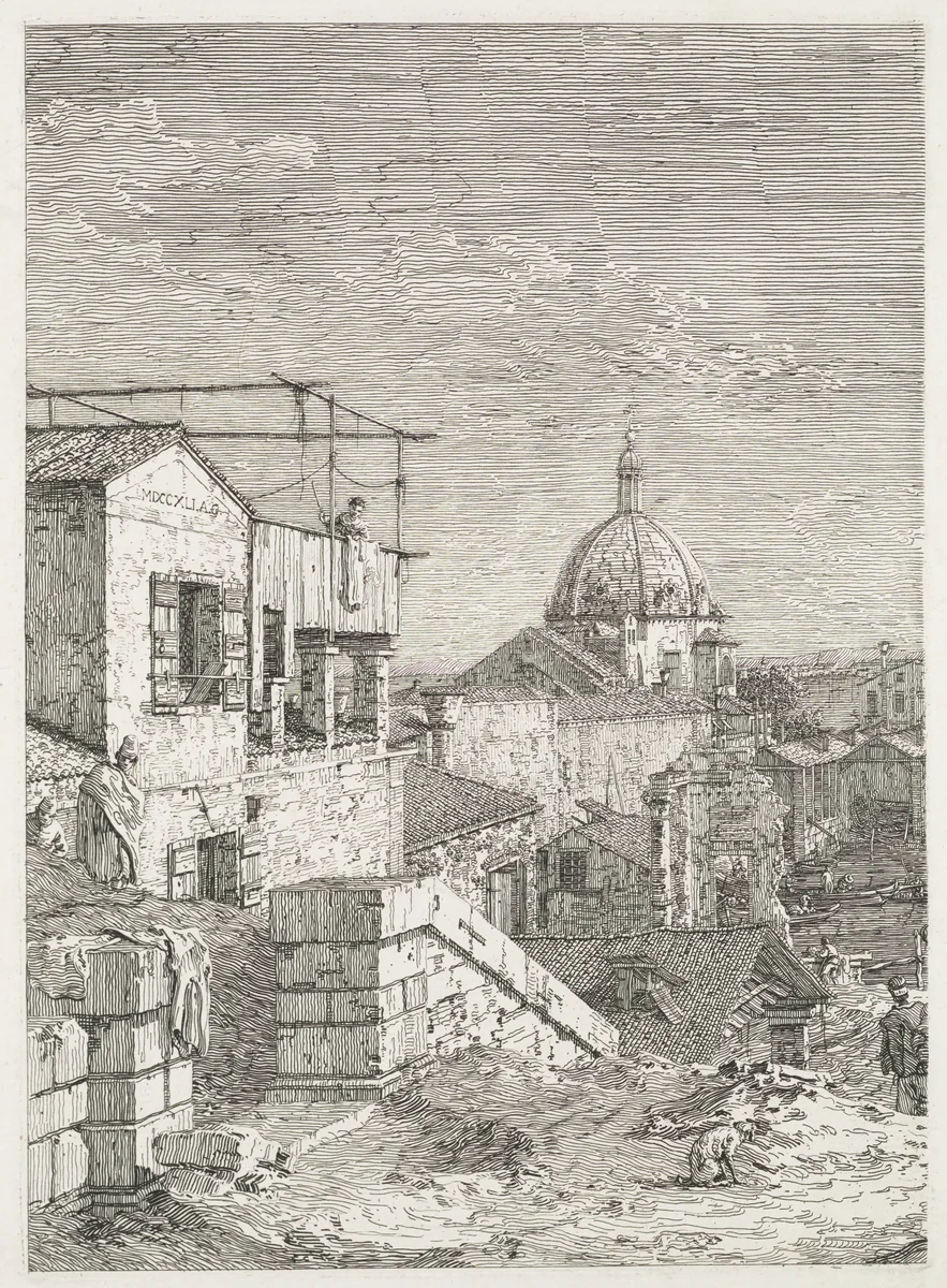Views: La Maison a l'inscription by Antonio Canaletto, print, 1735-1746